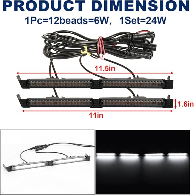 LED Front Grill Lights for 2015-2020 Chevrolet Chevy Colorado Accessories | 4Pcs Grill Light Bar Fits Colorado Z71 WT LT OEM Grille Only Waterproof Smoked Lens Colorado lights bright 5000K (White Led)