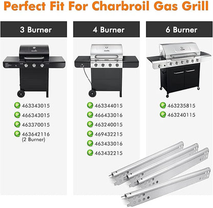 Yiming Grill Replacement Parts for Charbroil Advantage Series 4 Burner 463344015 463343015 463433016 463240115 463240015 463432215 Gas Grills, Burner Tubes, Heat Plates, Carryover Tubes.