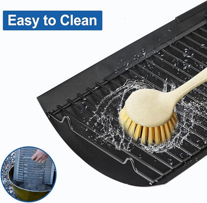 Uniflasy 15.75" - 27.56" Adjustable Ash Pan Replacement for Chargriller 5050 1224 5072 5650 2121 E1224 3001 5252 2123 1324, Fit Oklahoma Joe's, Royal Gourmet, Charbroil Replacement Part Grill Grate