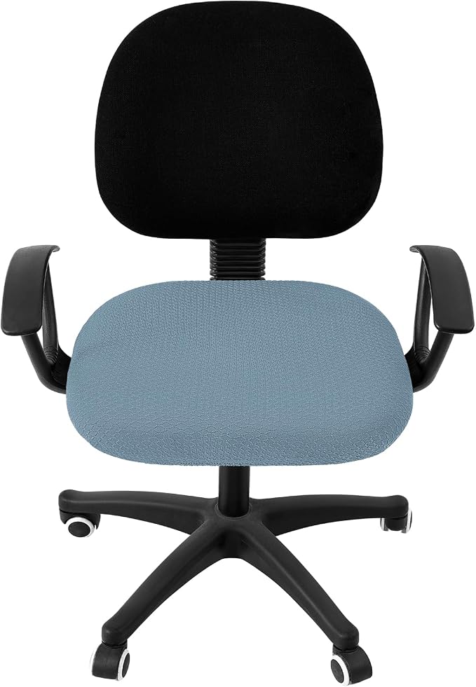Smiry Office Computer Chair Seat Covers for Desk, Anti-dust Protector | Stretch Jacquard Removable Washable Desk Chair Seat Cushion Protectors, Airy Blue