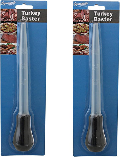 2 Pack Turkey Baster Injector BPA Free Food Grade Basting Tool with Detachable Bulb for Roasting Turkey Chicken BBQ Juices
