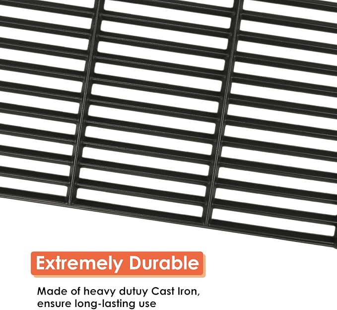 Cast Iron Cooking Grate for Char-Griller 1624 Smokin' Champ | for Char-Griller Charcoal Grill Horizontal Smoker Grates Replacement Parts for Chargriller Set of 3