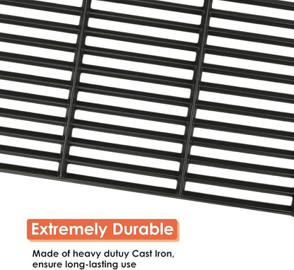 Cast Iron Cooking Grate for Char-Griller 1624 Smokin' Champ | for Char-Griller Charcoal Grill Horizontal Smoker Grates Replacement Parts for Chargriller Set of 3