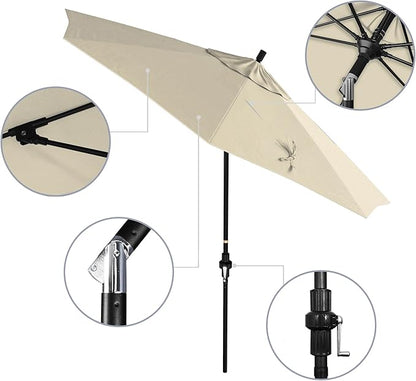California Umbrella 9' Round Aluminum Pole Fiberglass Rib Market Umbrella