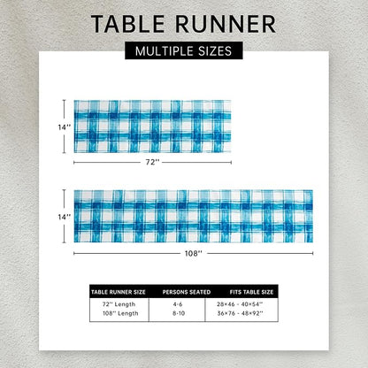 YiHomer Indoor Outdoor Tabletop for Spring Summer Decorations, Picnics and Dinner Parties - Stain and Water Resistant, Crayon Art (Ocean), Zipper Table Runner, 14 x 108 with Umbrella Hole