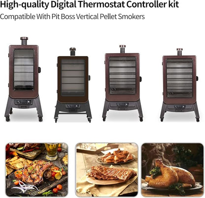 Digital Thermostat Control Board Kit Replacement for Pit BOSS 5 Series Vertical Pellet Smoker with LCD Display, Equipped with Hot Rod Ignitor, RTD Temperature Probe Sensor and Meat Temperature Probes