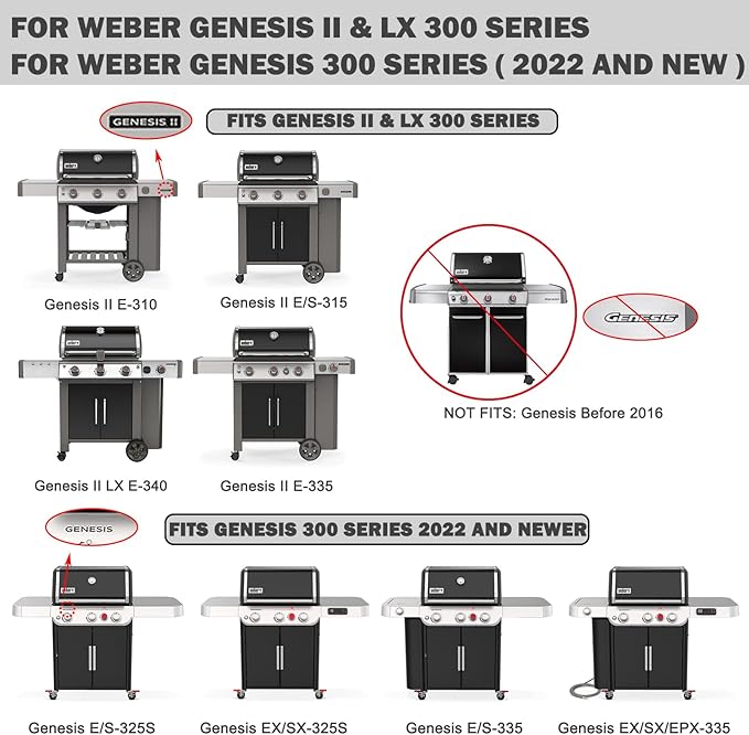 Genesis II E-310 Grill Parts for Weber Genesis II GS4 E310 E-315 E-335 Grill Replacement Parts Genesis II/LX 300 LX E-340 S-340 66095 Cooking Grates 66795 Flavorizer Bars 66685 Heat Deflector Grids