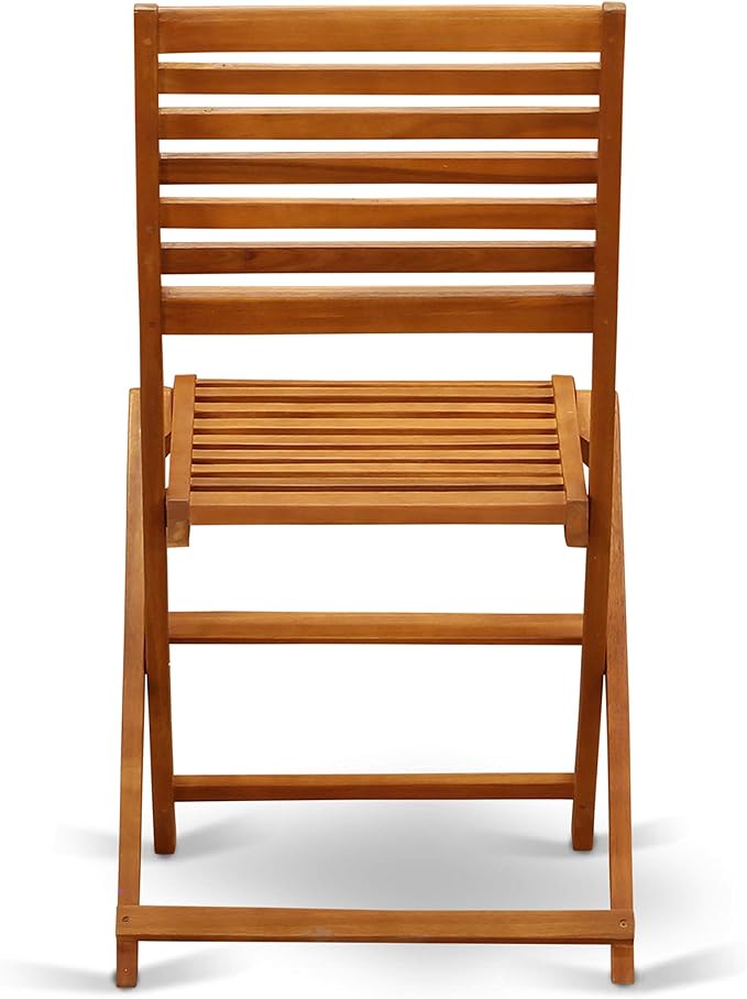 East West Furniture DEBS7CWNA 7 Piece Patio Dining Set Consist of a Rectangle Outdoor Acacia Wood Table and 6 Folding Side Chairs, 40x72 Inch, Natural Oil