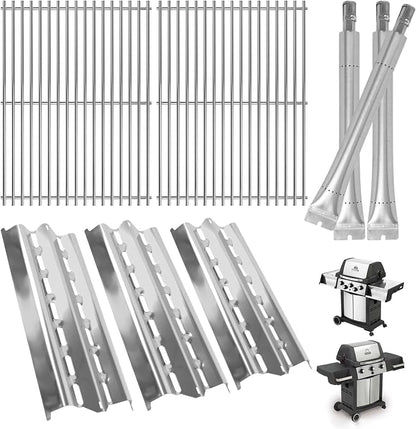 Grill Part for Broil King Sovereign 9868-54 9864-54 9868-84 9868-87 9868-57 | For broil king 9868-54 grill replacement parts & signet 320/Sovereign 70, 90, 20, 2 grates+3 plates+3 burners,stainless steel
