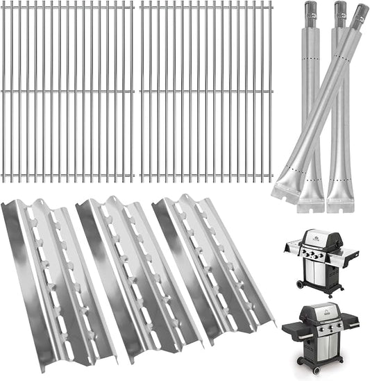 Grill Part for Broil King Sovereign 9868-54 9864-54 9868-84 9868-87 9868-57 | For broil king 9868-54 grill replacement parts & signet 320/Sovereign 70, 90, 20, 2 grates+3 plates+3 burners,stainless steel