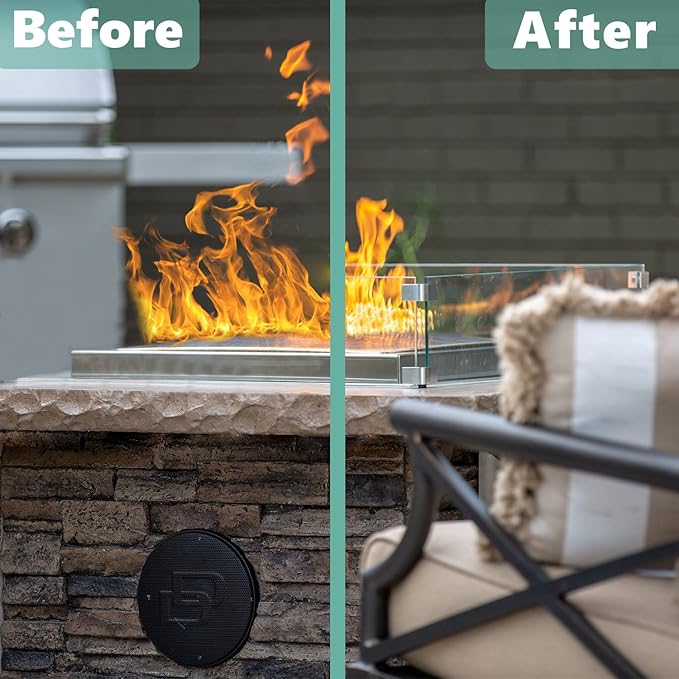 Fire Pit Wind Guard, 23.5 Inch Glass Wind Guard for Fire Pit Round Table, Made of Clear Tempered Glass, Set with Assembly Instructions, Easy to Install