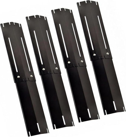 Universal Grill Heat Plates, Heavy Duty Porcelain Steel Heat Shield, Gas Grill Burner Covers, Flame Tamer, Heat Tents for Gas Grill Replacement Parts (4 Pack)