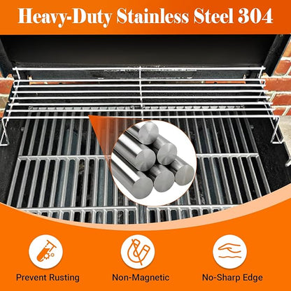 Uniflasy Stainless Steel Warming Rack for Weber Genesis 300 Series Gas Grill(2007-2016), for Genesis E310, E320, E330, S310, S320, S330, Replaces for Weber 65054, 81323, 62749