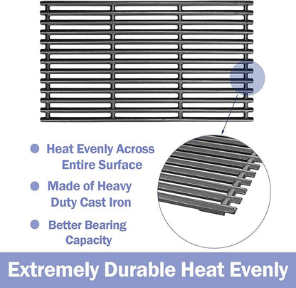 Utheer 17 inch Cast Iron Cooking Grate for Charbroil Tru Infrared 463255020 463242716 463242715 463276016 466242715 466242815 463257520, Replacement Grill Parts for Nexgrill 720-0882A