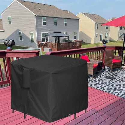 5 Piece Bar Height Patio Dining Set Covers Waterproof Outdoor 66 Inch Square Patio Furniture Bar Height High Top Bistro Table & Chair Sets Winter Cover, Black