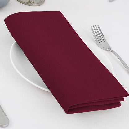 H.VERSAILTEX Cloth Napkins Set of 12 (18" X 18") Linen Textured Dinner Napkins Waterproof Soft Thick Durable Reusable Napkins with Hemmed Edges for Dinners, Weddings and Everyday Use, Christmas Red