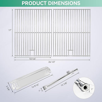 720-0830H Grill Replacement Parts for Nexgrill 4 Burner 720-0830D 720-0783C 720-0958A, 5 Burner 720-0888N, 17 Inch Stainless Steel Grill Grates, Heat Shields, Grill Burners, Igniters for Uniflame