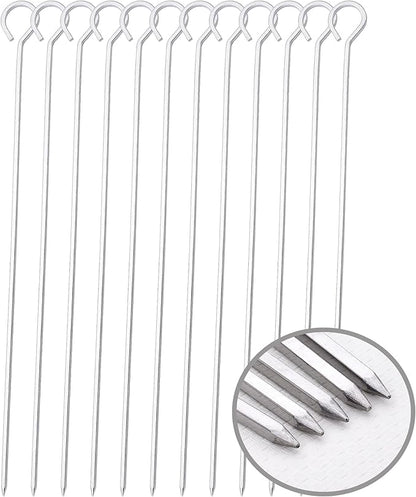 12 inch Barbecue Skewers Metal BBQ Sticks,12Pack Stainless Steel Square Skewer,Kebob,kabob Sets for Grill Outings Cooking (BBQ Skewers Square 12inch-12p)