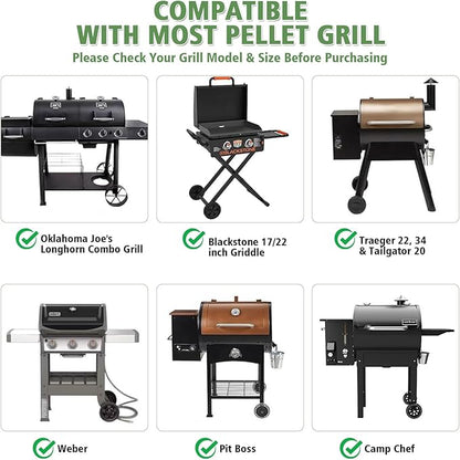 GRISUN Universal Grill Warming Rack for Weber, Blackstone, Traeger, Pit Boss, Adjustable Grill Rack for Outdoor Grill, Folding Stainless Steel BBQ Smoker Rack, 15.3-22.1 in