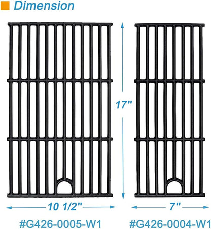 Grill Parts for Charbroil Performance 2-Burner 463630021 463660421 463655621 463630422 463654022, 17 inch Cooking Grate, Burner and Heat Plate Parts for Charbroil Grill Replacement Parts