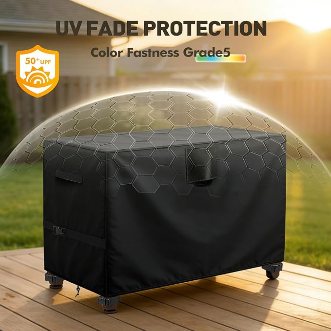 Outdoor Prep Table Cover 48 x 24 x 35in, Compatible with Grill Cart | UPF50+ Outdoor grill cart cover, 600D waterproof patio table cover for stainless steel metal grill table,outdoor dining table