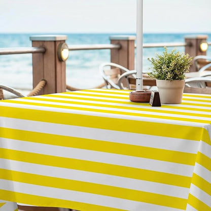 EHouseHome Outdoor Indoor 60x84 inch Rectangle Tablecloth with Umbrella Hole and Zipper, Waterproof Patio Cloths, Spring/Summer Table Covers for Backyard Circular Table/BBQs/Picnic