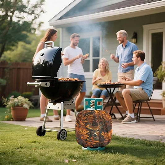 Camo Hunting Propane Tank Cover 20lb Waterproof Gas Tank Cylinder Cover for Outdoor Camping Yard Party Easy to Install Grill Accessories
