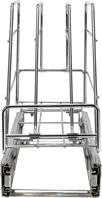 Household Essentials Glidez Multipurpose Chrome-Plated Steel Pull-Out/Slide-Out Storage Organizer for Cookware and Bakeware - Fits Standard Size Cabinet or Shelf, Chrome
