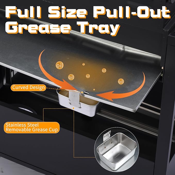 CIG GARDEN 3-Burner Propane Gas Grill,Outdoor Barbecue Grill with Side Tables and Wire Enamel Cooking Grids,31,500 BTU Output Stainless Steel BBQ Grill for Patio Garden Camping Backyard