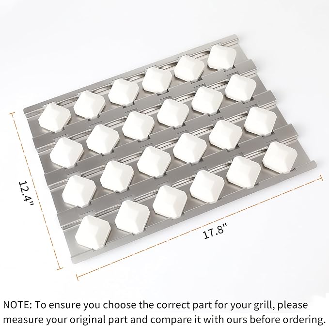 Briquette Tray for Alfresco ALX2 ALX2-30 ALX2-42 ALX2-56 Grill Replacement Parts for Alfresco LX2 ALXE ALXE-30 ALXE-42 ALXE-56 Heat Plate Flame Tamer with 24 Ceramic Briquettes