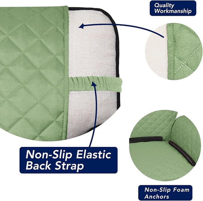 PureFit Reversible Quilted Sofa Cover Dog Couch Covers for Sofa, 66 in | Sage Green/Ivory, Water Resistant Couch Protector, Washable Pet Couch Cover with Non Slip and Elastic Straps For Kids