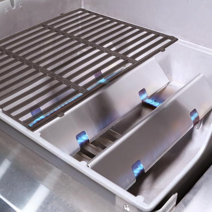 Uniflasy 7635 Flavorizer Bars and 69785 Grill Burner Tubes for Weber Spirit I & II 200 with Front Control, Spirit E210, E220, S210, S220, 15.3 Inch 7635 Flavor Bars and 69785 Burner,Stainless Steel