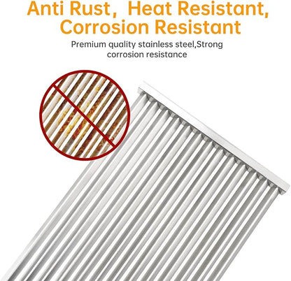 17.5 Inch Stainless Steel Cooking Grid Grates for Weber Spirit 300 II Series Spirit E/S 310 320 330 SP-320 700 Genesis 1000-3500 Genesis Gold Silver Platinum B/C Gas Grill Model，2 Pack Replace Part