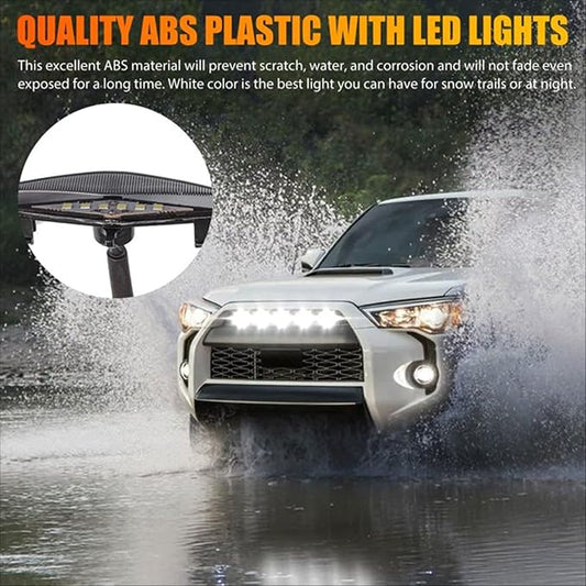 4pcs LED Grill Lights for 2014-2021 Toyota 4Runner TRD Pro Grille, Including SR5, TRD off-road, Limited, TRO Pro Models Raptor Style LED Light (White light with black housing)