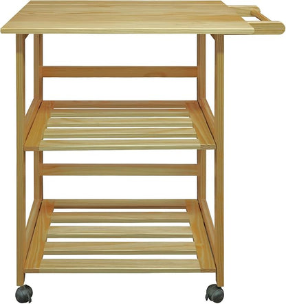 Casual Home Trek Folding Natural Kitchen Cart, 27"W (372-30)