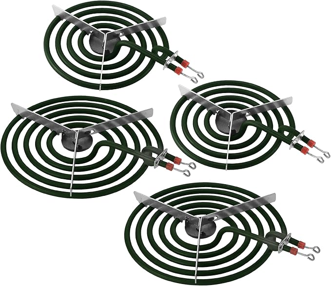 Stove Element Replacement for Amana Whirlpool Kenmore Electric Range Burner-MP22YA Electric Range Burner Element Set Includes 2Pcs 8-Inch MP21YA & 2Pc6-Inch MP15YA