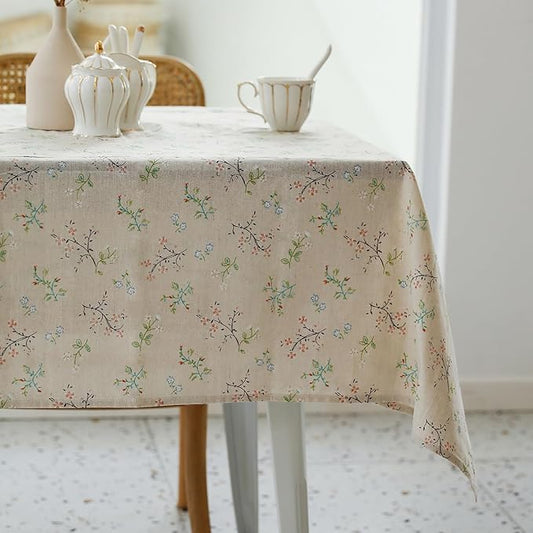 YiHomer Pastoral Rectangle Tablecloth - 52 x 70 Inch Table Cloth - Washable Table Cover with Wrinkle Resistant for Restaurant, Picnic, Bistro, Indoor and Outdoor Dining, Gardenia