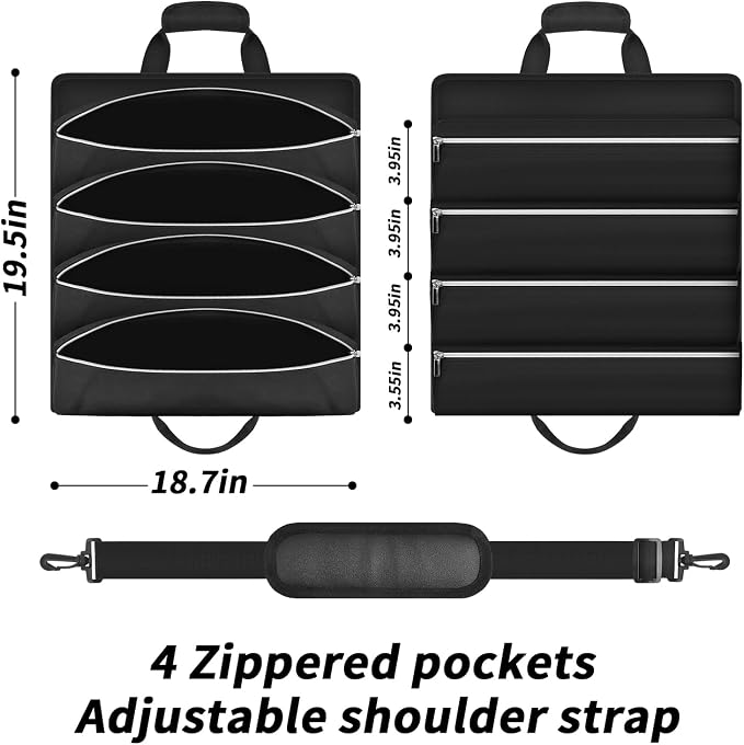 Grill Tool Accessory Storage Bag Roll Up, BBQ Tools Carry Orangizer Case for Grilling Utensil, Large Oxford Cloth Griddle Classifiable Holder for Outdoor Camping Barbecue Hiking Picnic Trip(Box Only)