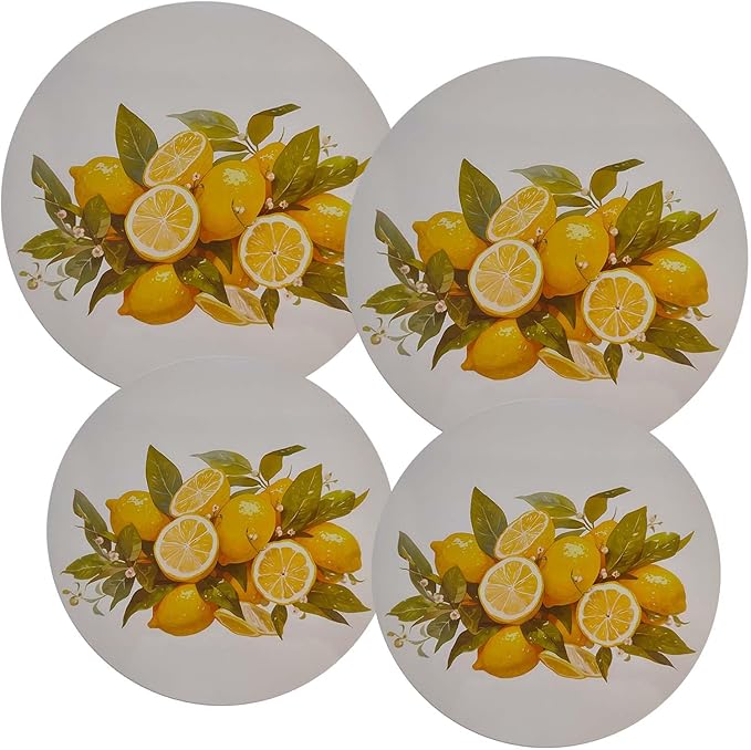 Ritadeshop Burner Covers for Electric Stove (Yellow Lemon, Round D8/10‘’)