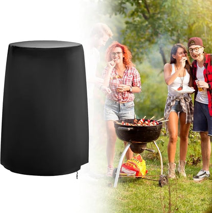QWORK Round Smoker Cover 30 Inch - Heavy Duty Waterproof BBQ Grill Cover, Outdoor Vertical Dome & Bullet Smoker Cover - Universal Fits Griller