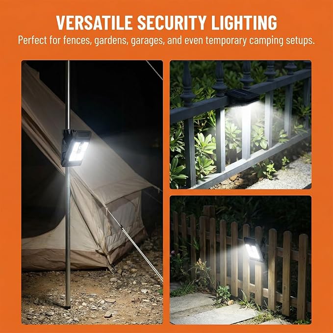 Solar Clip on Lights Outdoor Waterproof, 3 Modes Motion Sensor Security Light with Wide Angle Illumination, Portable Solar Powered Clamp Light for Fence, Patio Umbrella, Gutter, Deck (B-4Pcs)