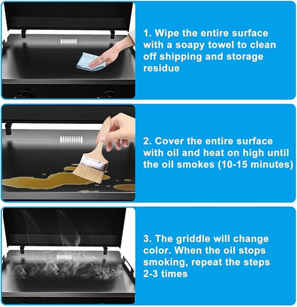 Flat Top Griddle Insert for Blackstone 36 Inch Griddle Powder Coated Steel Cooking Plate with Rear Grease System for Blackstone 1565 1554 1560 1803 1818 1825 1836