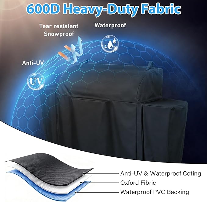600D Pellet Grill Cover for Camp Chef Woodwind Pro WiFi 36, Easy-Check Fit Accessory for Outdoor Cooking or Use