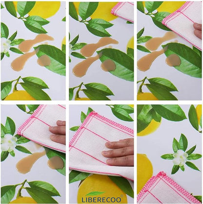 LIBERECOO Vinyl Tablecloth with Flannel Backing, Lemon 60 x 84 Inch Rectangluar Tablecloths Stain-Resistant Waterproof Plastic Table Cover for Indoor/Outdoor