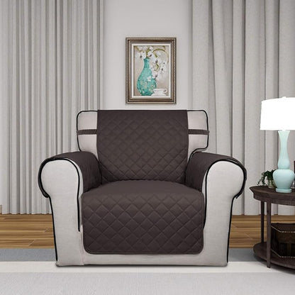 PureFit Reversible Chair Sofa Cover Dog Couch Covers for Sofa, 25.5 in | Chocolate/Chocolate, Water Resistant Couch Protector, Washable Pet Couch Cover with Non Slip and Elastic Straps For Kids