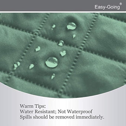 Easy-Going Reversible Couch Cover, Large Futon Sofa, Cyan/Ivory | Machine Washable Slipcover For Dogs, Water Resistant Furniture Mat For Living Room, Non-Slip Sofa Cover, Pet Friendly