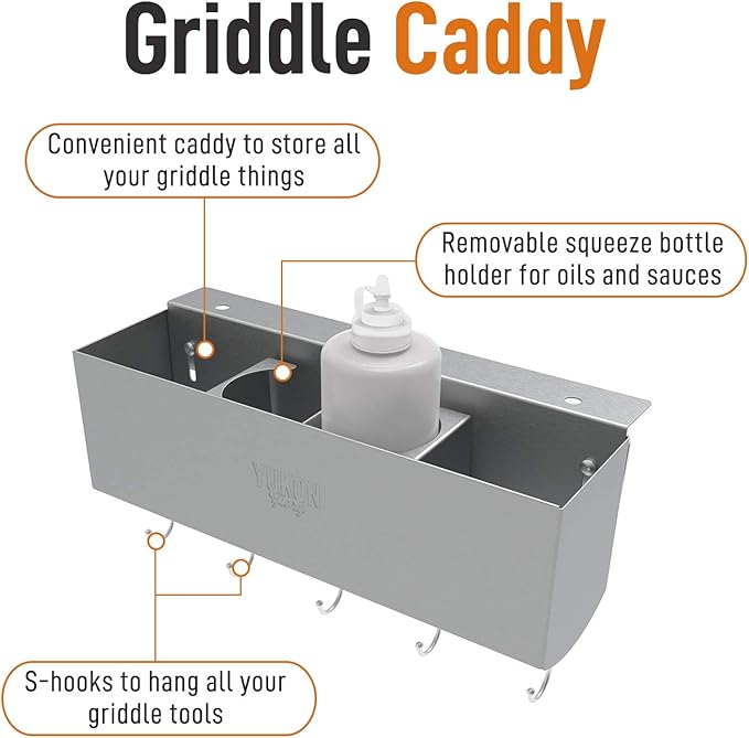 Yukon Glory Stainless Steel Griddle Caddy for Blackstone 28'- 36' Griddle, Space Saving Storage - Original Authentic Design