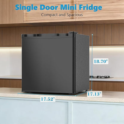 Antarctic Star Mini Fridge with Freezer, Rated 1.6 cu.ft, Small Upright Refrigerator with Removable Shelves, 7 Adjustable Thermostat, Low Noise for Bedroom/Apartment/Office,