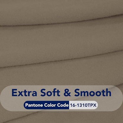 PureFit Stretch Couch Covers for Sofa 4 Seater Slipcovers Natural | 1-Piece Sofa Cover Washable Soft Couch protector, Couch Slipcover with Non Skid Foam and Elastic Bottom for Kids, Dogs