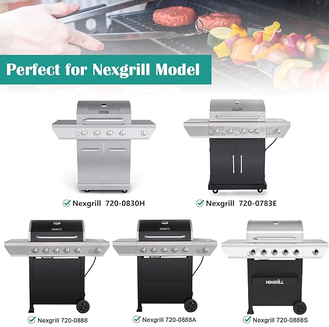 Full-Size Griddle Inserts for Home Depot Nexgrill 5 Burner 720-0888, 720-0888N, 720-0882A, 720-0882S, Flat Top Grill Griddle for Nexgrill 4 Burner 720-0830H 720-0830X 720-0888S 720-0783W, Carbon Steel